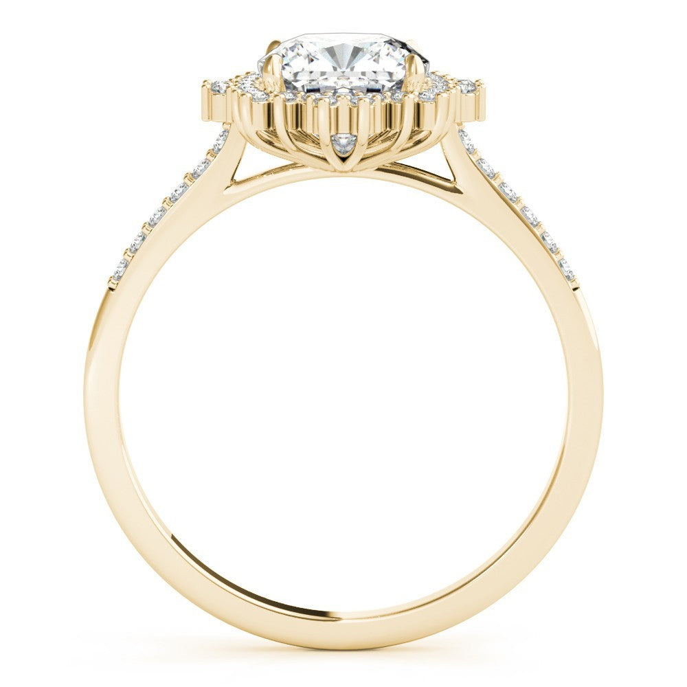 Lab-Grown Diamond Halo Engagement Ring in Platinum UK Hallmarked