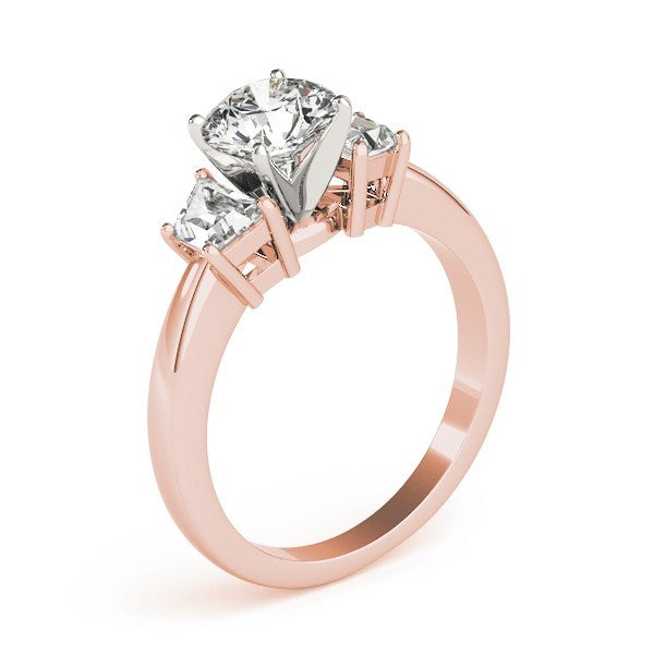 Lab-Grown Round Cut Diamond Trilogy Engagement Ring In 18K White Gold 2.00CT DE/VS