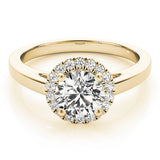 2Ct DE/VS Lab Grown Round Diamond Halo Engagement Ring 18K White Gold