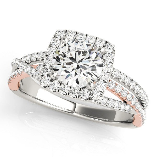 Lab Grown Round Diamond Halo Engagement Ring