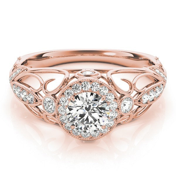 Lab Grown Round Diamond Halo Engagement Ring