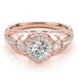 Lab Grown Round Diamond Halo Engagement Ring