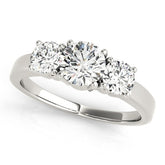 0.50Ct - 2.00Ct DE/VS Lab Grown Round Diamond Trilogy Engagement Ring Platinum