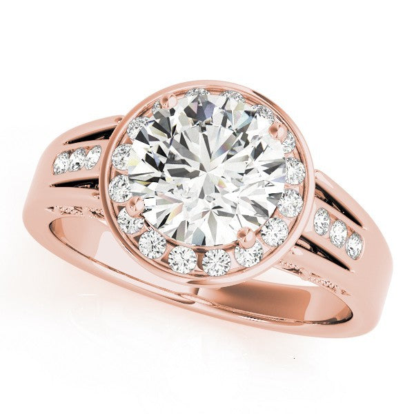 Lab Grown Round Diamond Halo Engagement Ring