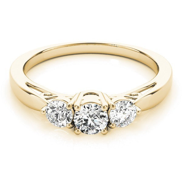 Lab Grown Round Diamond Prong Set 3 Stone Engagement Ring Platinum In DE/VS 2.00Ct
