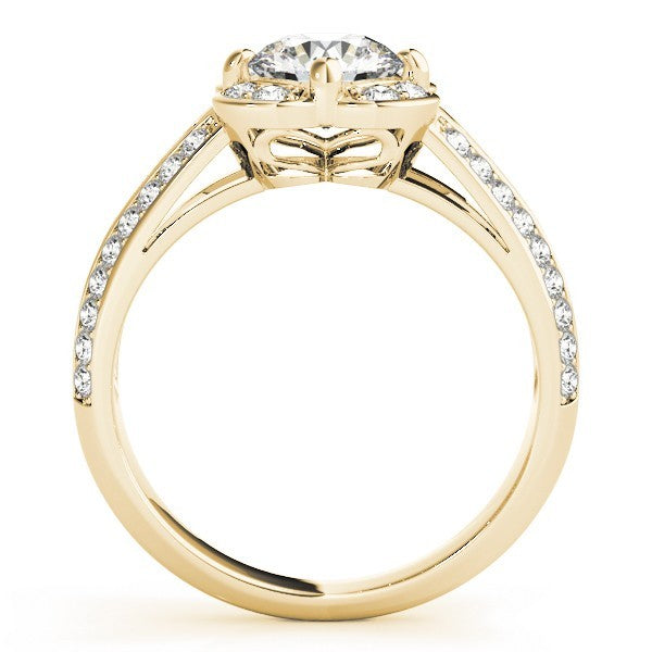 Lab Grown Round Cut Diamond Halo Engagement Ring