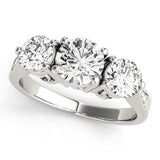 2.00Ct Lab Grown Round Diamond 3 Stone Engagement Ring Platinum