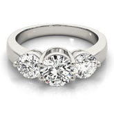 Lab Grown Round Diamond Trilogy Engagement Ring Platinum