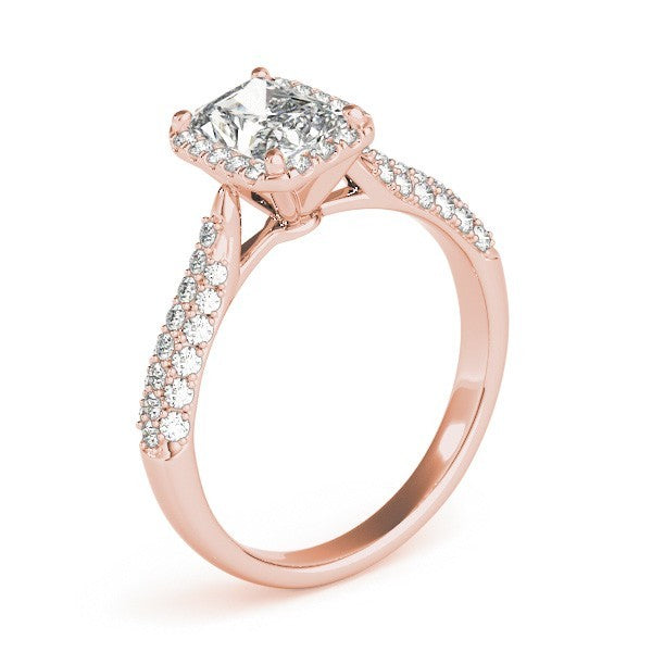 Lab Grown Emarald Diamond Halo Engagement
