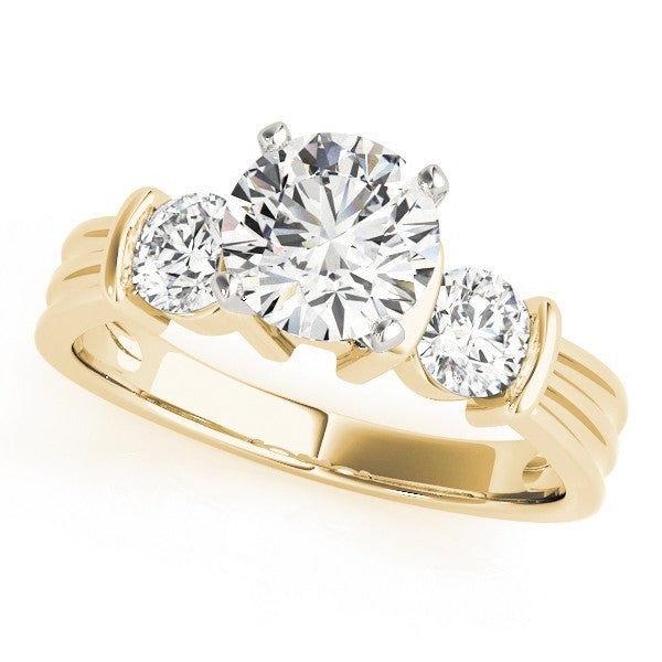 Lab Grown Round Diamond 3 Stone Engagement Ring In DE/VS 2CT Platinum