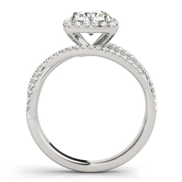 Lab Grown Round Diamond Halo Engagement Ring