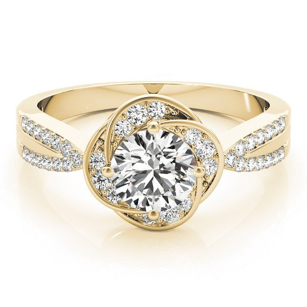 Lab Grown Round Diamond Halo Engagement Ring