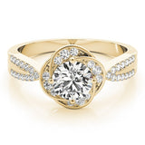 Lab Grown Round Diamond Halo Engagement Ring