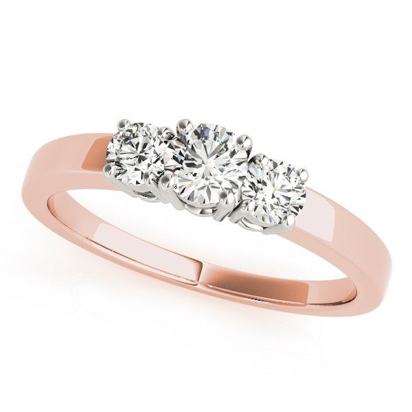 Lab Grown Round Diamond 3 Stone Engagement Ring Platinum - 0.50Ct - 2.00Ct