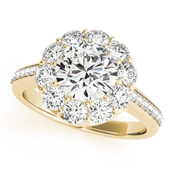 Lab Grown Round Diamond Halo Engagement Ring