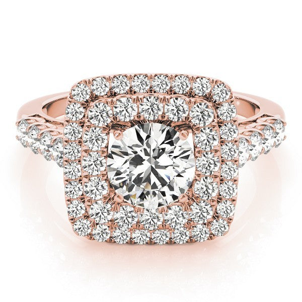 Lab Grown Round Cut Diamond Halo Engagement Ring