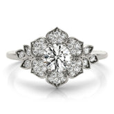 Lab-Grown Diamond Halo Engagement Ring in Platinum
