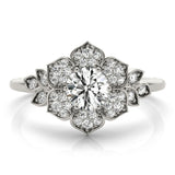 Lab-Grown Diamond Halo Engagement Ring in Platinum