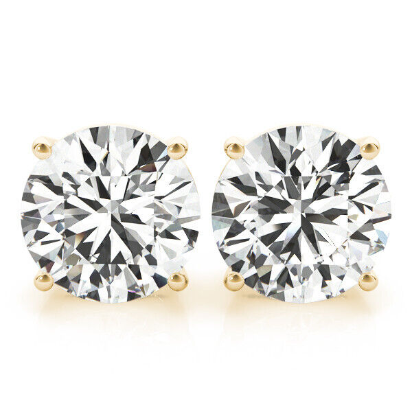 Natural Diamond Stud Earring For Women Uk Hallmarked 0.20CT - 2.00CT