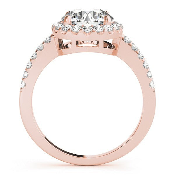 Lab Grown Round Diamond Halo Engagement Ring