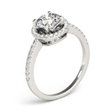 Lab Grown Round Diamond Halo Engagement Ring