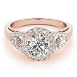 Lab Grown Round Cut Diamond Halo Engagement Ring