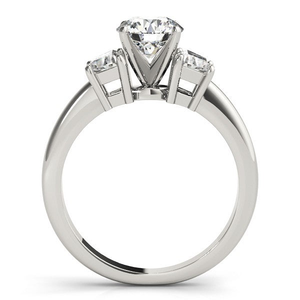 Lab-Grown Round Cut Diamond Trilogy Engagement Ring In 18K White Gold 2.00CT DE/VS