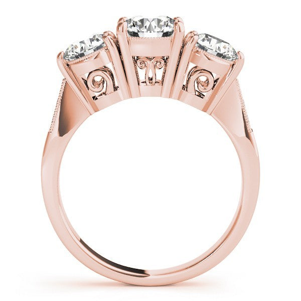 2.00Ct Lab Grown Round Diamond 3 Stone Engagement Ring Platinum
