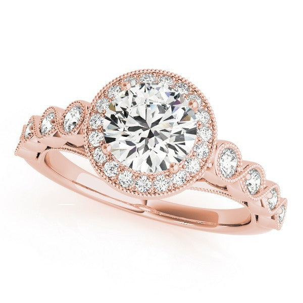 2.00Ct DE/VS Lab Grown Round Diamond Halo Engagement Ring 18K Yellow Gold