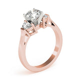 Lab-Grown Round Cut Diamond Trilogy Engagement Ring
