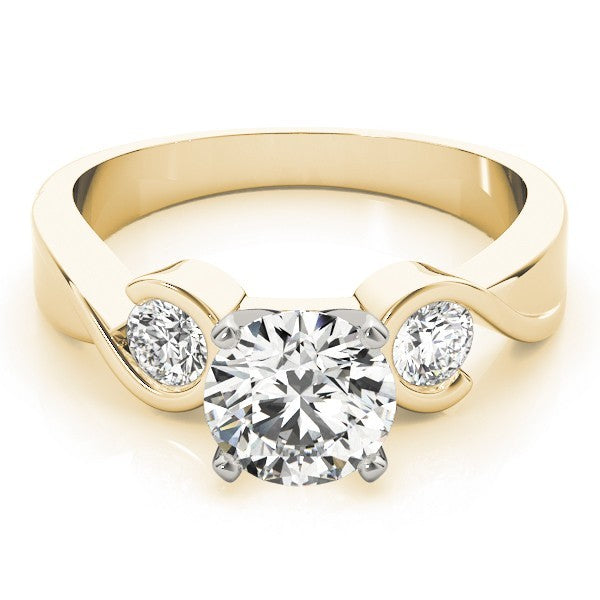 Platinum Round Diamond Designer Trilogy Engagement Ring - DE/VS 2Ct Lab Grown