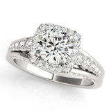 Lab Grown Round Diamond Halo Engagement Ring