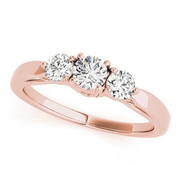 Lab Grown Round Diamond Prong Set 3 Stone Engagement Ring Platinum In DE/VS 2.00Ct
