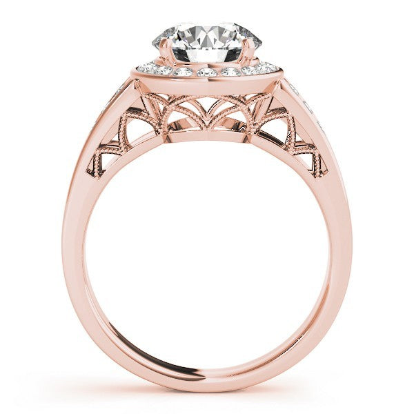 Lab Grown Round Diamond Halo Engagement Ring