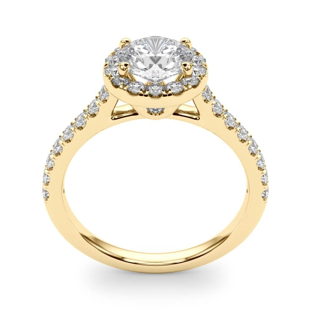 Lab Grown Round Diamond Halo Engagement Ring