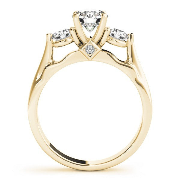 Lab Grown Round Diamond Prong Set 3 Stone Engagement Ring 950 Platinum