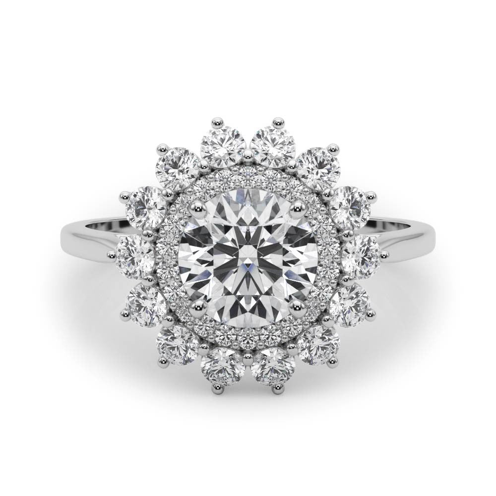Lab-Grown Diamond Halo Engagement Ring in Platinum DE/VS 2.00 CT