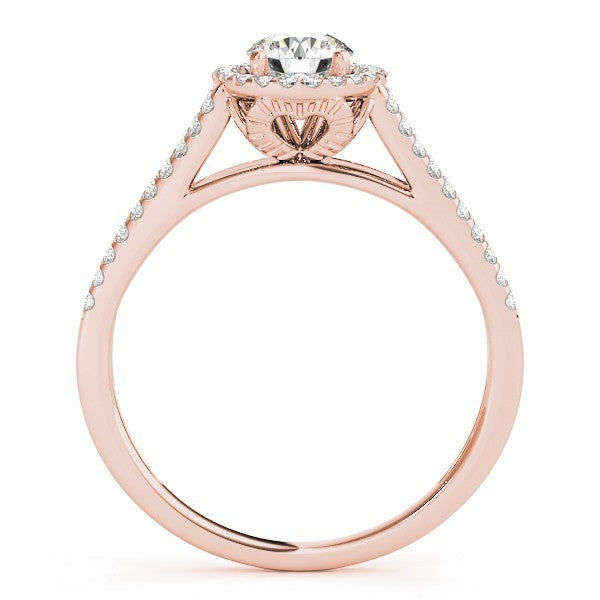 Lab Grown Round Cut Diamond Halo Engagement Ring