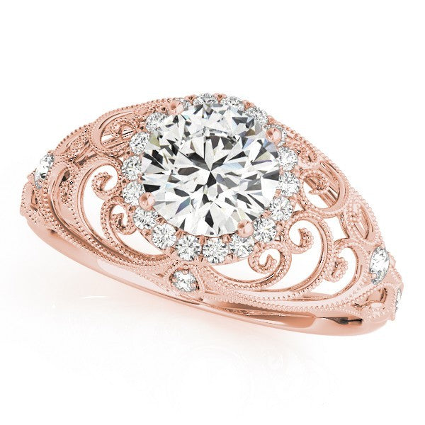 Lab Grown Round Diamond Halo Engagement Ring