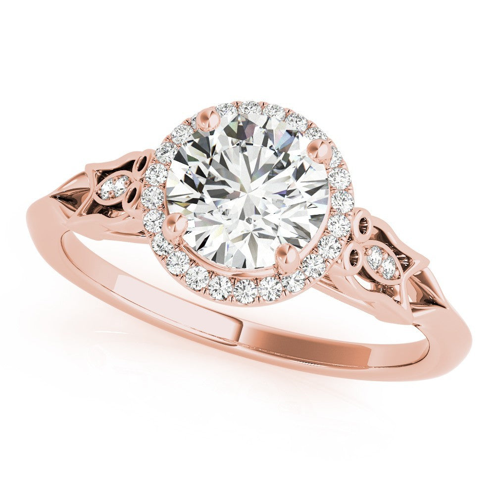 0.50-2.00 Ct DE/VS Lab-Grown Diamond Halo Engagement Ring in Platinum