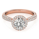 Lab Grown Round Diamond Halo Engagement Ring