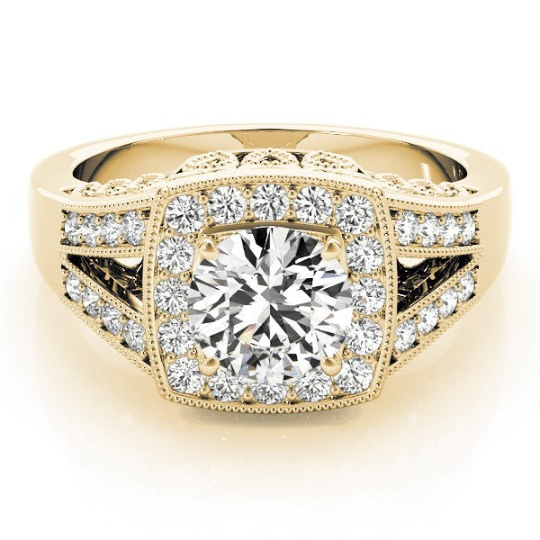 Lab Grown Round Diamond Halo Engagement Ring