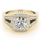 Lab Grown Round Diamond Halo Engagement Ring