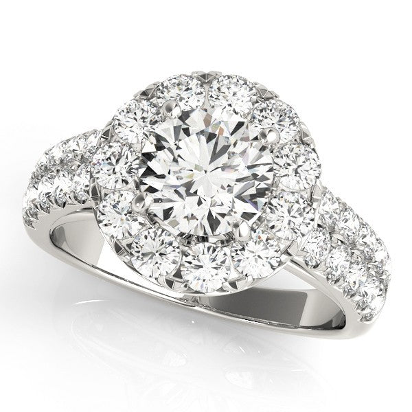 Lab Grown Round Diamond Halo Engagement Ring