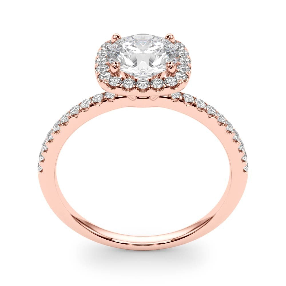 Lab Grown Round Diamond Halo Engagement Ring