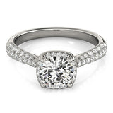 Lab Grown Round Diamond Halo Engagement Ring
