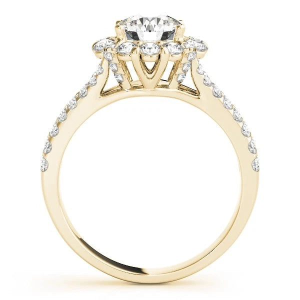 Lab Grown Round Diamond Halo Engagement Ring