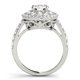 Lab Grown Round Cut Diamond Halo Engagement Ring