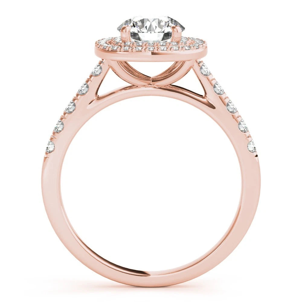 Lab Grown Round Cut Diamond Halo Engagement Ring