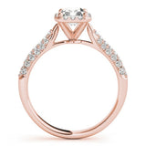 Lab Grown Emarald Diamond Halo Engagement